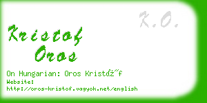 kristof oros business card